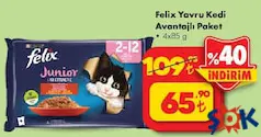 FELİX YAVRU KEDİ YAŞ MAMASI AVANTAJLI PAKET 4X85 G